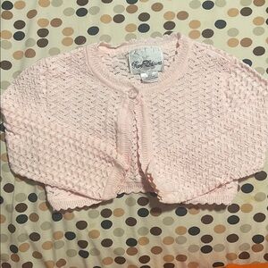 Rare Editions Light Pink Textured Cardigan